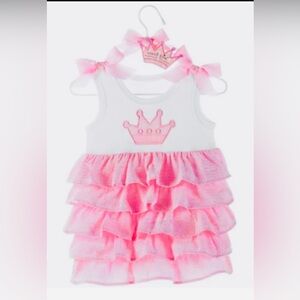 mudpie adorable  princess Pink and White Ruffled dress. 2-3T